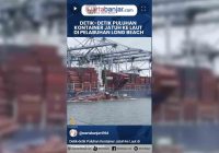 VIDEO - Detik-detik Puluhan Kontainer Jatuh ke Laut di Pelabuhan Long Beach