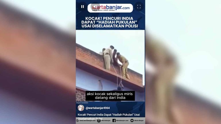 VIDEO - Kocak! Pencuri India Dapat “Hadiah Pukulan” Usai Diselamatkan Polisi