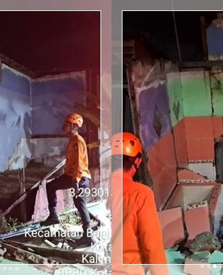 GEGER! Rumah Ambruk di Sungai Andai Banjarmasin, BPBD: Pondasi Tiang Patah