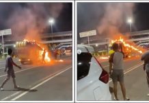 PANIK DI PELABUHAN! Truk Penuh Muatan Terbakar Saat Antre Masuk Kapal di Gilimanuk