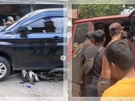HEBOH! Motor Masuk ke Kolong Mobil di Depan SMPN 9 Banjarbaru, Netizen: “Ya Allah, Mudahan Selamat!”