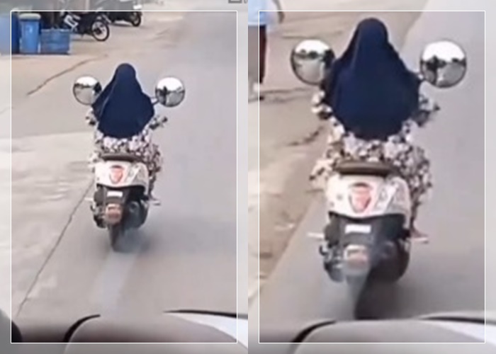 VIRAL! Emak-Emak Pakai Spion Raksasa di Motor Matic, Bikin Warganet Ngakak: “Kayak Kuping Mickey Mouse!”