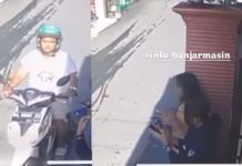 Aksi Jambret Hape di Jalan Mulawarman Terekam CCTV