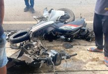Pengendara Scoopy Terkapar di Banyu Irang