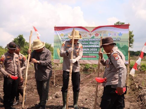Polres Batola Laksanakan Penanaman Jagung Serentak Kuartal IV di 2 Lokasi Via Zoom Meeting dengan Wapres dan Kapolri