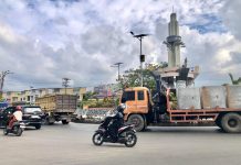 Bundaran Palam Rusak Dihantam Truk, Disperkim Minta Pelaku Bertanggung Jawab