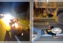TRAGEDI MALAM HARI! Pemotor Tewas Tabrak Dump Truk di Kapuas, Motor Korban Terbakar