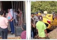 Kejar-kejaran dengan Warga, Mobil Sedan Kuning Milik Perampok Terbalik, Pelaku Berhasil Kabur!