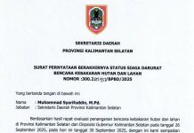 Status Siaga Darurat Karhutla Kalsel Resmi Berakhir