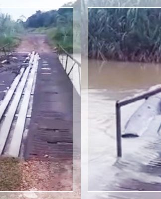 Jembatan di Satui Nyaris Ambruk Diterjang Banjir, Netizen: “Nunggu Makan Korban Baru Diperbaiki?”