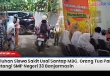 VIDEO - Puluhan Siswa Sakit Usai Santap MBG, Orang Tua Panik Datangi SMP Negeri 33 Banjarmasin