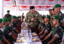 Menhan Sjafrie Beri Pesan Prajurit di Yonif TP 828 Tanah Bumbu, 'Balas dengan Pengabdian'