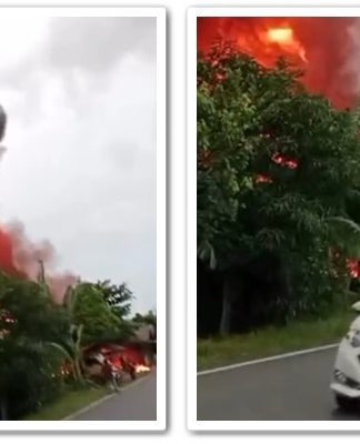 Api Lahap Bangunan di Pinggir Jalan Desa Balanti HSS, Memancarkan Cahaya Merah Membara!