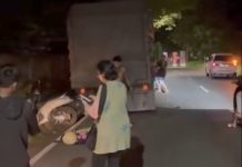 Pengendara Terkapar Diduga Tabrak Belakang  di Guntung Paikat