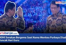 VIDEO - HEBOH! Sorakan Bergema Saat Nama Menkeu Purbaya Disebut di Puncak Hari Guru