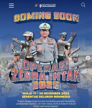 Operasi Zebra Intan 2025 di Banjarbaru Mulai Hari ini, Perhatikan 7 Pelanggaran ini!
