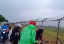 Waspada Lewat Dekat Bandara Lama, Jalan Licin Akibat Hujan dan Diduga Ada Tumpahan Minyak
