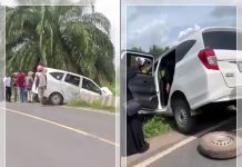 Mobil Oleng dan Hantam Pembatas Jalan di Puntik Tengah, Korban Dievakuasi ke RS Ansal!