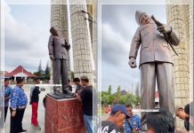 VIRAL! Patung Bung Karno di Indramayu Rusak di Leher, Diterpa Angin Kencang dan Kini Dibongkar