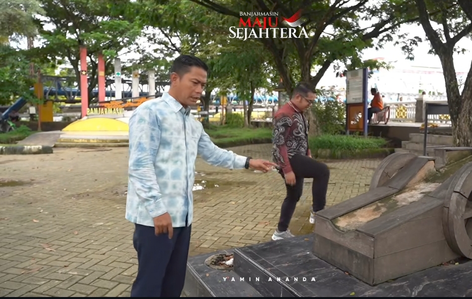 Sidak Wali Kota Banjarmasin, 'Meriam' di Taman Maskot Bekantan Hilang