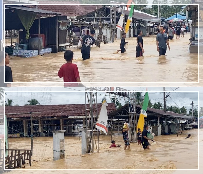 SIAGA PENUH! Awayan Bersiap Terima Kiriman Banjir dari Tebing Tinggi, Air Mulai Rendam Rumah Warga