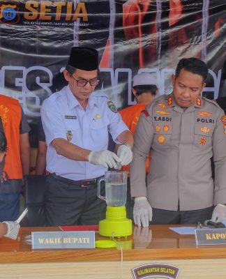 Polres Balangan Bekuk 7 Tersangka Narkoba, 33 Gram Sabu dan 65 Ekstasi Dimusnahkan