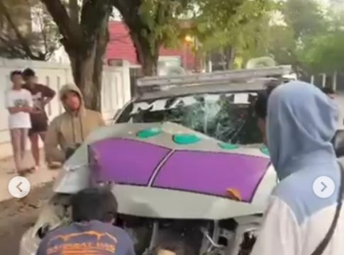 Mobil Majelis Pengajian Majta di Banjarmasin Rusak Usai Dibawa Kabur Orang Tak Dikenal dan Alami Kecelakaan