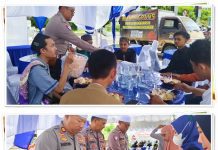 HADIR MELAYANI! Polresta Banjarmasin Bagikan Makanan Gratis untuk Jemaah 5 Rajab di Simpang Ulin