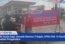 VIDEO - BBM Gratis bagi Jemaah Momen 5 Rajab, SPBU KM 14 Gambut Dipadati Pengendara