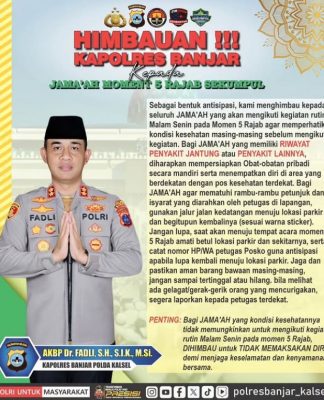 Imbauan Kapolres Banjar untuk Jemaah Momen 5 Rajab