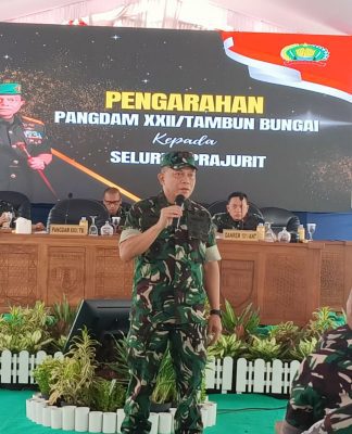 Kunjungi Kodim 1008/Tanjung, Pangdam XXII/Tambun Bungai Instruksikan Dukung Program Nawacita Presiden Prabowo