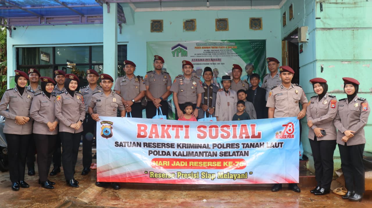 Sat Reskrim Polres Tanah Laut Peringati HUT ke-78 Reserse Kriminal Polri dengan Bakti Sosial