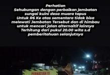 Jembatan Sungai Kuini di HSU Diperbaiki, Kendaraan R6 untuk Sementara Dilarang Melintas