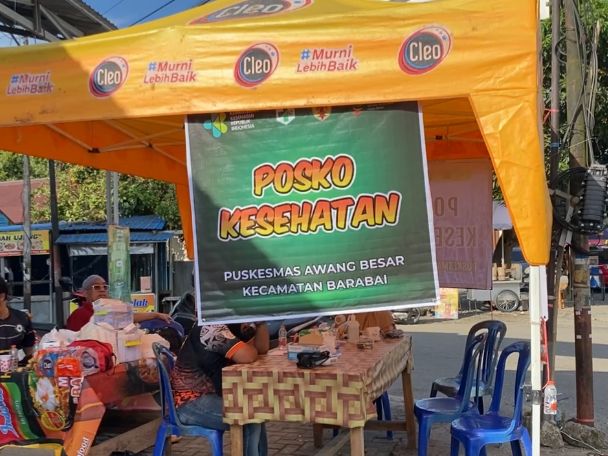 Posko Kesehatan Puskesmas Awang Besar di Masjid Al Ishlah Mandingin Siaga Layani Jemaah Momen 5 Rajab Menuju Sekumpul