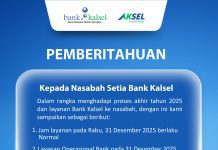 Tutup 2025, Bank Kalsel Sampaikan Sejumlah Pemberitahuan Terkait Layanan ke Nasabah untuk Awal 2026