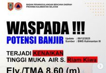 Air Sungai Riam Kiwa dan Riam Kanan Berpotensi Meluap Hingga 8 Meter Hari ini, BPBD Kalsel: Banjarmasin, Tanah Bumbu Hingga Banua Anam Waspada Banjir!