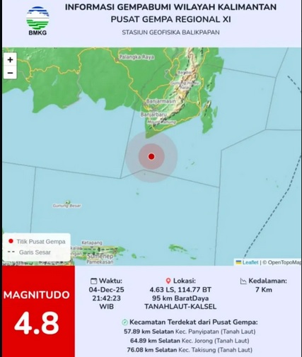 Gempa Tanah Laut Guncang Kalsel, Getarannya Sampai Banjarmasin: Warga Sempat Mengira Halusinasi!