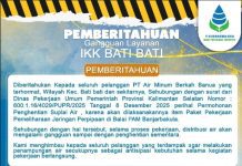 Ada Pemeliharaan Pipa, Air Leding di Wilayah Layanan IKK Bati-bati Bakal Dimatikan 9 Jam Besok