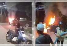 Mobil Terbakar Hebohkan Paringin Balangan Malam Hari, Warga dan Damkar Sigap Padamkan Api