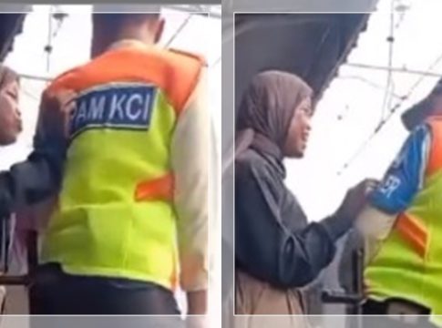 Penumpang di Stasiun Gang Sentiong Heboh, Perempuan Tiba-tiba Dorong Petugas, Nyaris Jatuh Tertabrak Kereta!