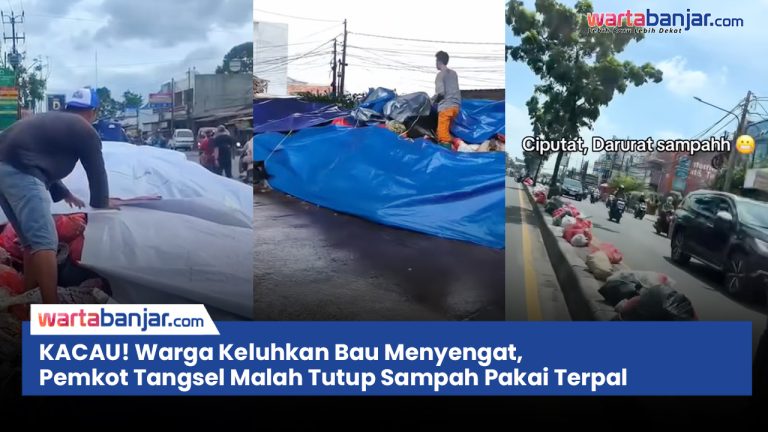 VIDEO - KACAU! Warga Keluhkan Bau Menyengat, Pemkot Tangsel Malah Tutup Sampah Pakai Terpal