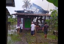 Kebakaran di Desa Sungai Kambat, Rumah Terbakar