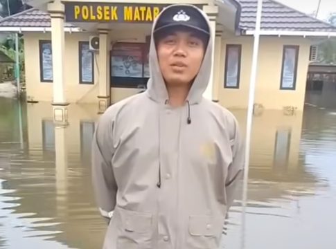 Polsek Mataraman Ikut Terendam Banjir Capai Lutut