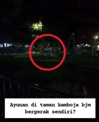 Viral Kejadian Diduga "Mistis" di Taman Kamboja Banjarmasin Saat Malam, Ayunan Bergerak Sendiri