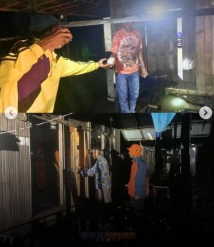 BPBD HST Berikan Makanan Siap Saji ke Korban Banjir di Desa Pahalatan