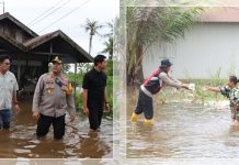 DRAMATIS! Banjir Kepung Kurau, Kapolres &amp; Bhayangkari Terobos Air Demi Pastikan Warga Tak Kelaparan