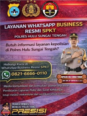 Warga Bisa Lapor Gangguan Keamanan, Polres HST Resmikan Layanan WhatsApp Business SPKT
