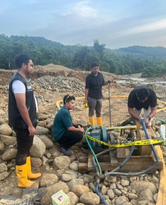 Satreskrim Polres Tanah Laut Obrak-Abrik Lokasi PETI di Desa Pemalongan