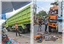 BREAKING NEWS! Kecelakaan Maut di  HST, Truk Oranye Hantam Buritan Truk Hijau hingga Kabin Hancur Parah