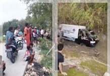 Mobil MBG Nyemplung ke Sungai di Lamongan, Warga Bulutrate Berkerumun di Pinggir Jalan